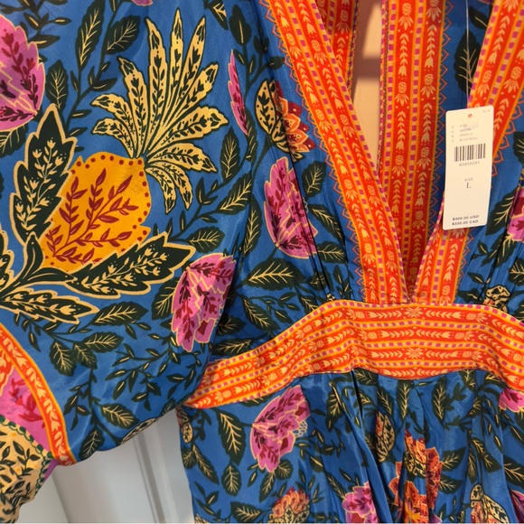 Farm Rio Pineapple Garden Kaftan Maxi Dress NWT Size L - Picture 8 of 10